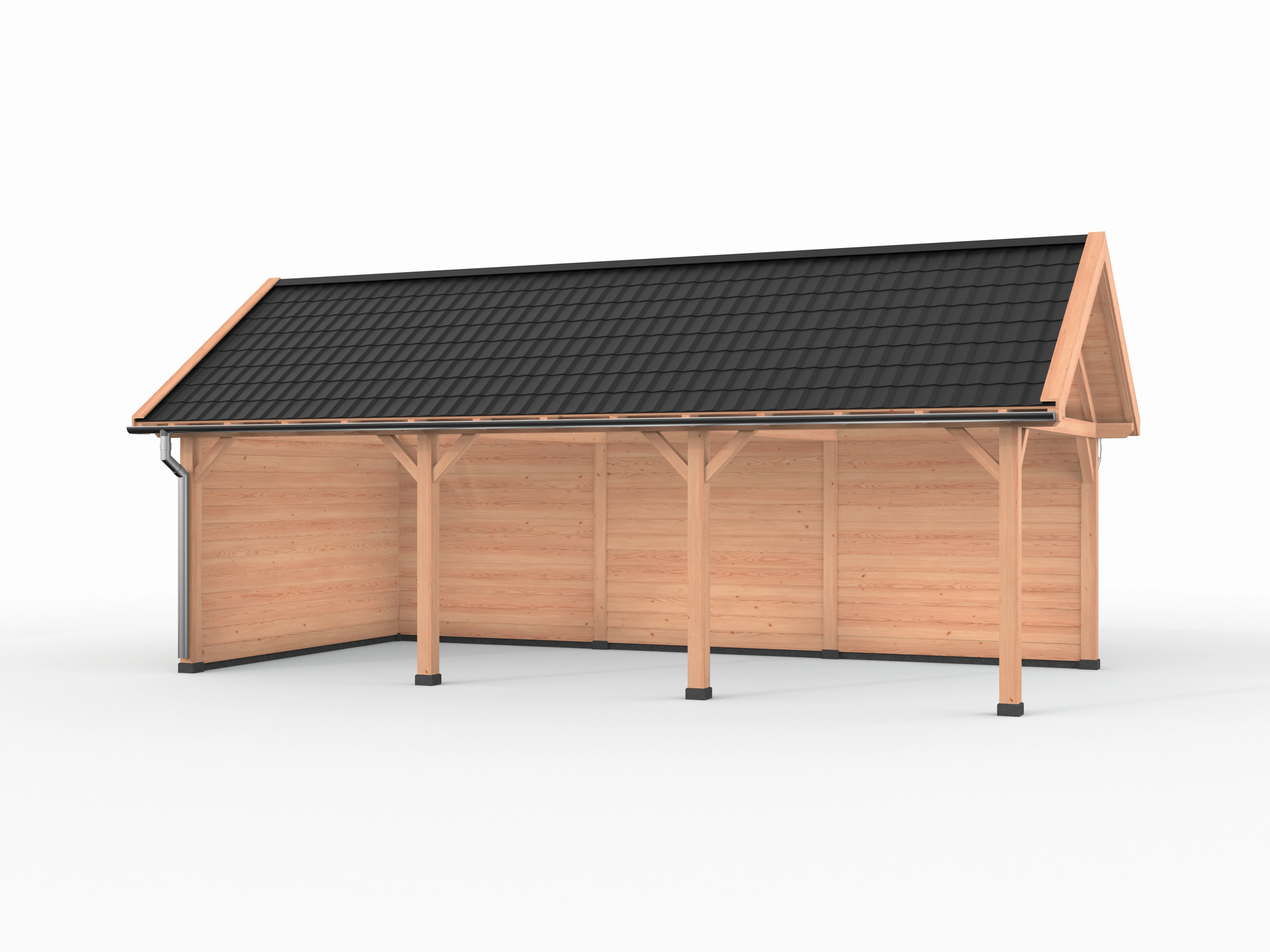 Douglas overkapping zadeldak, 900 x 400, met achterwand en zijwand, Westwood Vrijbuiter - Afbeelding 1